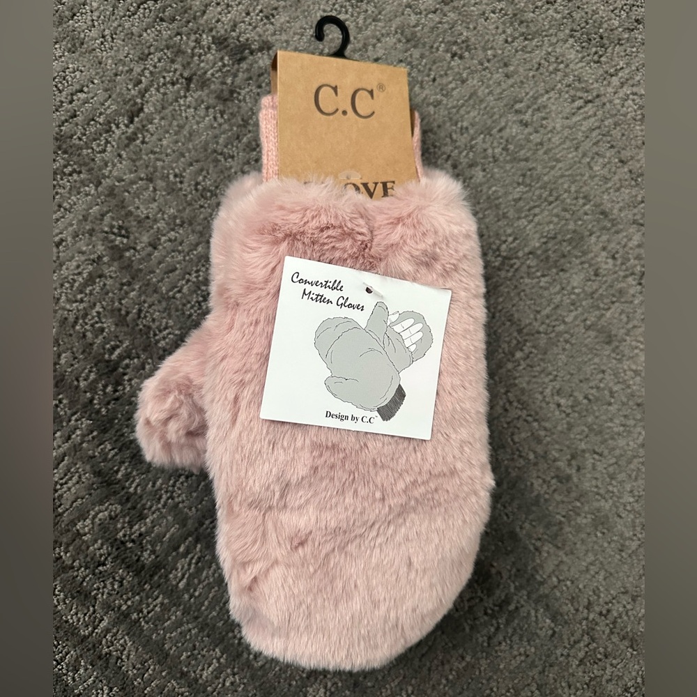 C.C Blush Convertible Mittens